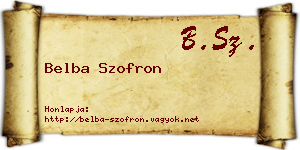 Belba Szofron névjegykártya